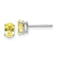 thumbnail image 1 of FB Jewels 14k White Gold Yellow Sapphire Earrings, 1 of 2