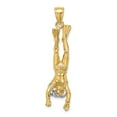 thumbnail image 1 of FB Jewels 14k White and Yellow Two Tone Gold 3D Female Scuba Diver Two-color - Vertical Pendant, 1 of 4