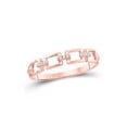 thumbnail image 1 of FB Jewels 14kt Rose Gold Womens Round Diamond Chain Link Stackable Band Ring .03 Cttw, 1 of 1