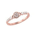 thumbnail image 1 of FB Jewels 14kt Rose Gold Womens Round Diamond Cluster Stackable Band Ring 1/6 Cttw, 1 of 1