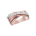 thumbnail image 1 of FB Jewels 14kt Rose Gold Womens Round Diamond Crossover Band Ring 3/8 Cttw, 1 of 1