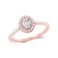 thumbnail image 1 of FB Jewels 14kt Rose Gold Womens Round Diamond Fashion Cluster Oval Ring 1/6 Cttw Size 9, 1 of 1