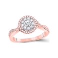 thumbnail image 1 of FB Jewels 14kt Rose Gold Womens Round Diamond Halo Solitaire Ring 1/2 Cttw, 1 of 1