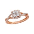 thumbnail image 1 of FB Jewels 14kt Rose Gold Womens Round Diamond Square Cluster Twist Ring 1/2 Cttw, 1 of 1