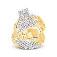 thumbnail image 1 of FB Jewels 14kt Two-tone Gold His Hers Round Diamond Cluster Matching Wedding Set 1 Cttw Size 5, 1 of 3