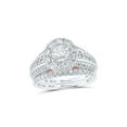 thumbnail image 1 of FB Jewels 14kt Two-tone Gold Round Diamond Bridal Wedding Ring Band Set 1-1/2 Cttw, 1 of 1
