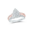 thumbnail image 1 of FB Jewels 14kt Two-tone Gold Round Diamond Bridal Wedding Ring Band Set 1 Cttw Size 8.5, 1 of 1
