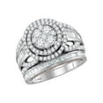 thumbnail image 1 of FB Jewels 14kt Two-tone Gold Round Diamond Bridal Wedding Ring Band Set 2 Cttw Size 6.5, 1 of 1