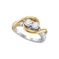 thumbnail image 1 of FB Jewels 14kt Two-tone Gold Womens Round Diamond 2-stone Bridal Wedding Engagement Ring 1/2 Cttw, 1 of 1
