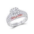 thumbnail image 1 of FB Jewels 14kt Two-tone Gold Womens Round Diamond Bridal Wedding Engagement Ring Band Set 1.00 Cttw, 1 of 3