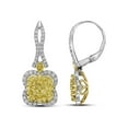 thumbnail image 1 of FB Jewels 14kt Two-tone Gold Womens Round Yellow Diamond Dangle Earrings 2-3/8 Cttw, 1 of 1