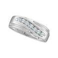 thumbnail image 1 of FB Jewels 14kt White Gold Mens Round Channel-set Diamond Wedding Anniversary Band Ring 1/4 Cttw, 1 of 1