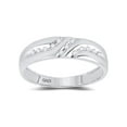 thumbnail image 1 of FB Jewels 14kt White Gold Mens Round Diamond 5mm Wedding Anniversary Band Ring 1/8 Cttw, 1 of 1