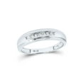 thumbnail image 1 of FB Jewels 14kt White Gold Mens Round Diamond Channel-set Wedding Anniversary Band Ring 1/12 Cttw, 1 of 1