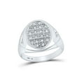 thumbnail image 1 of FB Jewels 14kt White Gold Mens Round Diamond Oval Cluster Ring 1/4 Cttw Size 9, 1 of 1