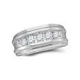 thumbnail image 1 of FB Jewels 14kt White Gold Mens Round Diamond Wedding Channel Set Band Ring 1/4 Cttw Size 9.5, 1 of 1