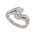 thumbnail image 1 of FB Jewels 14kt White Gold Princess Diamond Bridal Wedding Ring Band Set 1/2 Cttw Size 8.5, 1 of 1