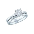 thumbnail image 1 of FB Jewels 14kt White Gold Princess Diamond Bridal Wedding Ring Band Set 1/4 Cttw Size 8.5, 1 of 1