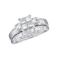 thumbnail image 1 of FB Jewels 14kt White Gold Princess Diamond Bridal Wedding Ring Band Set 1 Cttw Size 7.5, 1 of 1