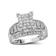 thumbnail image 1 of FB Jewels 14kt White Gold Princess Diamond Cluster Bridal Wedding Engagement Ring 2 Cttw -, 1 of 1