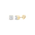 thumbnail image 1 of FB Jewels 14kt White Gold Princess Diamond Cluster Bridal Wedding Ring Band Set 1 Cttw Size 6, 1 of 4