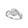 thumbnail image 1 of FB Jewels 14kt White Gold Round Diamond 2-stone Bridal Wedding Engagement Ring 1/2 Cttw Size 6, 1 of 1
