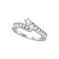 thumbnail image 1 of FB Jewels 14kt White Gold Round Diamond 2-stone Bridal Wedding Engagement Ring 1 Cttw Size 6.5, 1 of 1