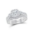 thumbnail image 1 of FB Jewels 14kt White Gold Round Diamond Bridal Wedding Ring Band Set 1 Cttw Size 7, 1 of 1