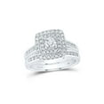thumbnail image 1 of FB Jewels 14kt White Gold Round Diamond Bridal Wedding Ring Band Set 1 Cttw Size 8.5, 1 of 1