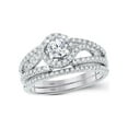 thumbnail image 1 of FB Jewels 14kt White Gold Round Diamond Bridal Wedding Ring Band Set 3/4 Cttw Size 7.5, 1 of 1