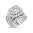 thumbnail image 1 of FB Jewels 14kt White Gold Round Diamond Bridal Wedding Ring Band Set 4 Cttw Size 8.5, 1 of 1