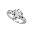 thumbnail image 1 of FB Jewels 14kt White Gold Round Diamond Cluster Bridal Wedding Engagement Ring 3/4 Cttw Size 8.5, 1 of 1