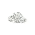 thumbnail image 1 of FB Jewels 14kt White Gold Round Diamond Cluster Bridal Wedding Ring Band Set 1/3 Cttw Size 8.5, 1 of 1