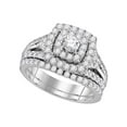 thumbnail image 1 of FB Jewels 14kt White Gold Round Diamond Halo Bridal Wedding Ring Band Set 1-7/8 Cttw Size 8, 1 of 1