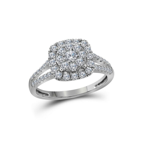 FB Jewels 14kt White Gold Round Diamond Solitaire Bridal Wedding Engagement Ring 3/4 Cttw