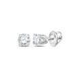 thumbnail image 1 of FB Jewels 14kt White Gold Unisex Round Diamond Solitaire Stud Earrings 1/4 Cttw, 1 of 1