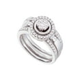 thumbnail image 1 of FB Jewels 14kt White Gold Womens Diamond Cluster 3-Piece Bridal Wedding Engagement Ring Band Set 1/2 Cttw, 1 of 1
