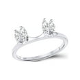 thumbnail image 1 of FB Jewels 14kt White Gold Womens Oval Diamond Ring Guard Wrap Solitaire Enhancer 1/2 Cttw, 1 of 1