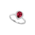 thumbnail image 1 of FB Jewels 14kt White Gold Womens Pear Natural Ruby Solitaire Diamond-accent Ring 1/6 Cttw, 1 of 1