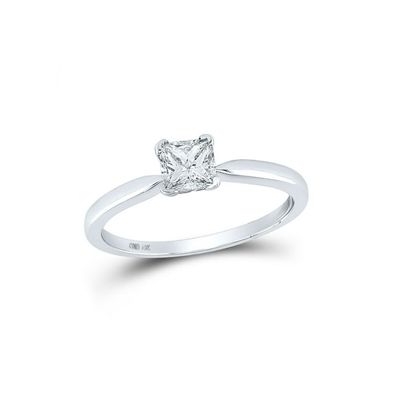 FB Jewels 14kt White Gold Womens Princess Diamond Bridal Wedding Engagement Ring 1/2 Cttw
