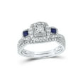 thumbnail image 1 of FB Jewels 14kt White Gold Womens Princess Diamond Bridal Wedding Engagement Ring Band Set 7/8 Cttw, 1 of 1