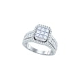 thumbnail image 1 of FB Jewels 14kt White Gold Womens Princess Diamond Cluster Bridal Wedding Engagement Ring 1-1/2 Cttw, 1 of 1
