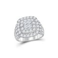 thumbnail image 1 of FB Jewels 14kt White Gold Womens Princess Diamond Cluster Bridal Wedding Engagement Ring 3-1/2 Cttw, 1 of 3