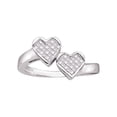 thumbnail image 1 of FB Jewels 14kt White Gold Womens Princess Diamond Double Heart Ring 1/4 Cttw, 1 of 1