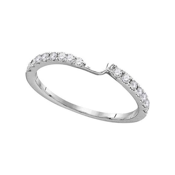 FB Jewels 14kt White Gold Womens Round Diamond 2-stone Wedding Band 1/4 Cttw Size 8.5