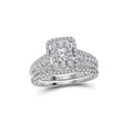 thumbnail image 1 of FB Jewels 14kt White Gold Womens Round Diamond Bridal Wedding Engagement Ring Band Set 1.00 Cttw, 1 of 2