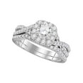 thumbnail image 1 of FB Jewels 14kt White Gold Womens Round Diamond Bridal Wedding Engagement Ring Band Set 1.00 Cttw, 1 of 1