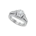 thumbnail image 1 of FB Jewels 14kt White Gold Womens Round Diamond Bridal Wedding Engagement Ring Band Set 7/8 Cttw, 1 of 1