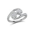 thumbnail image 1 of FB Jewels 14kt White Gold Womens Round Diamond Cluster 2-stone Ring 1/2 Cttw, 1 of 1