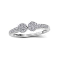 thumbnail image 1 of FB Jewels 14kt White Gold Womens Round Diamond Cluster Bridal Wedding Engagement Ring 1/3 Cttw, 1 of 2